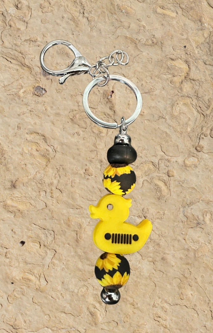 Jeep/ Duck with Jeep grill Keychains